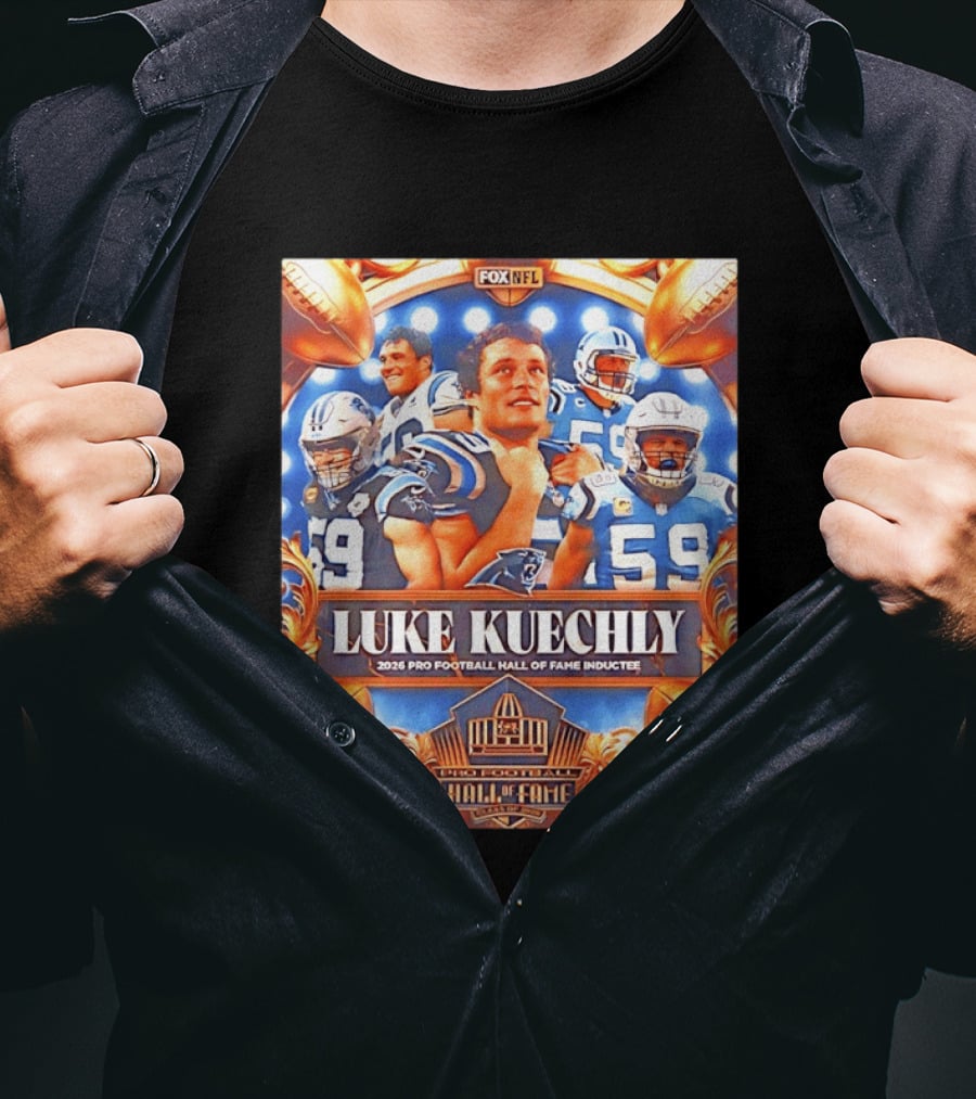 Luke Kuechly 2026 Pro Football Hall Of Fame Inductee Carolina Panthers NFL T-Shirt