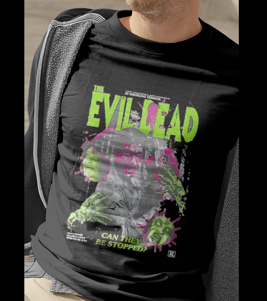 THE EVIL DEAD CAN THEY BE STOPPED Horror Movie Groovy Ash Williams 1981 T-Shirt