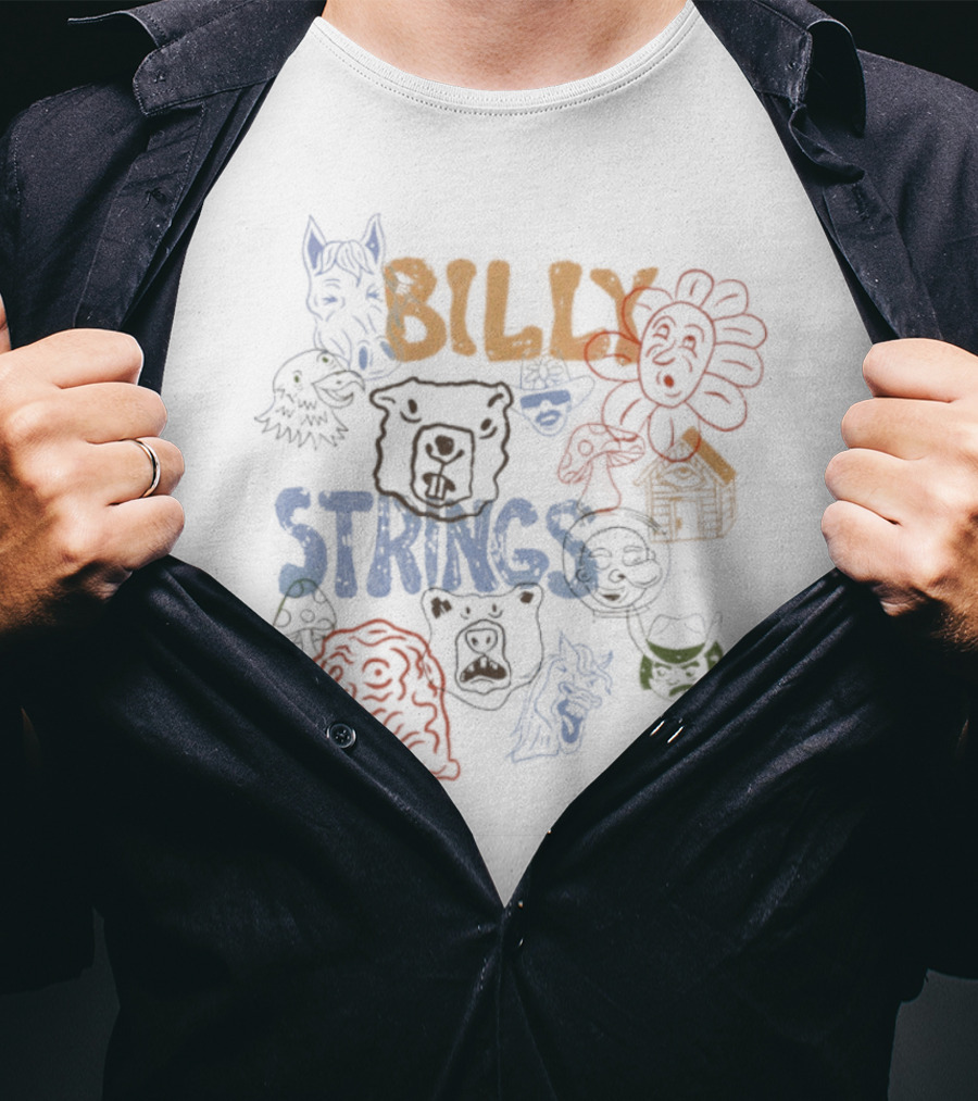 Billy Strings Characters Horse Sunflower Psychedelic T-Shirt