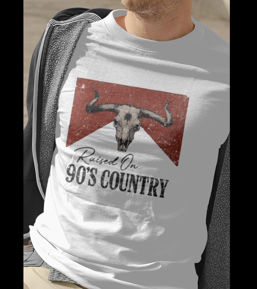 Bull Skull Marlboro Raised On 90's Country T-Shirt