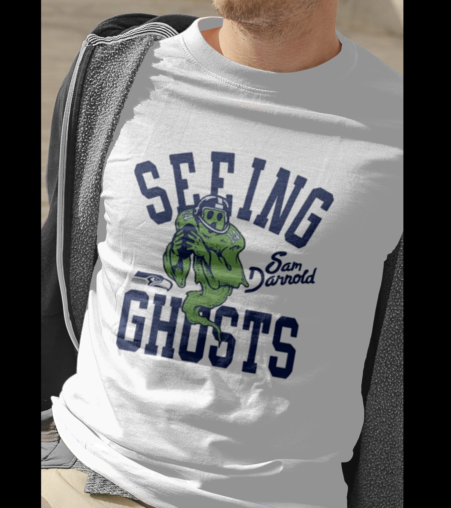 Sam Darnold Seeing Ghosts Seattle Seahawks Logo 14 T-Shirt