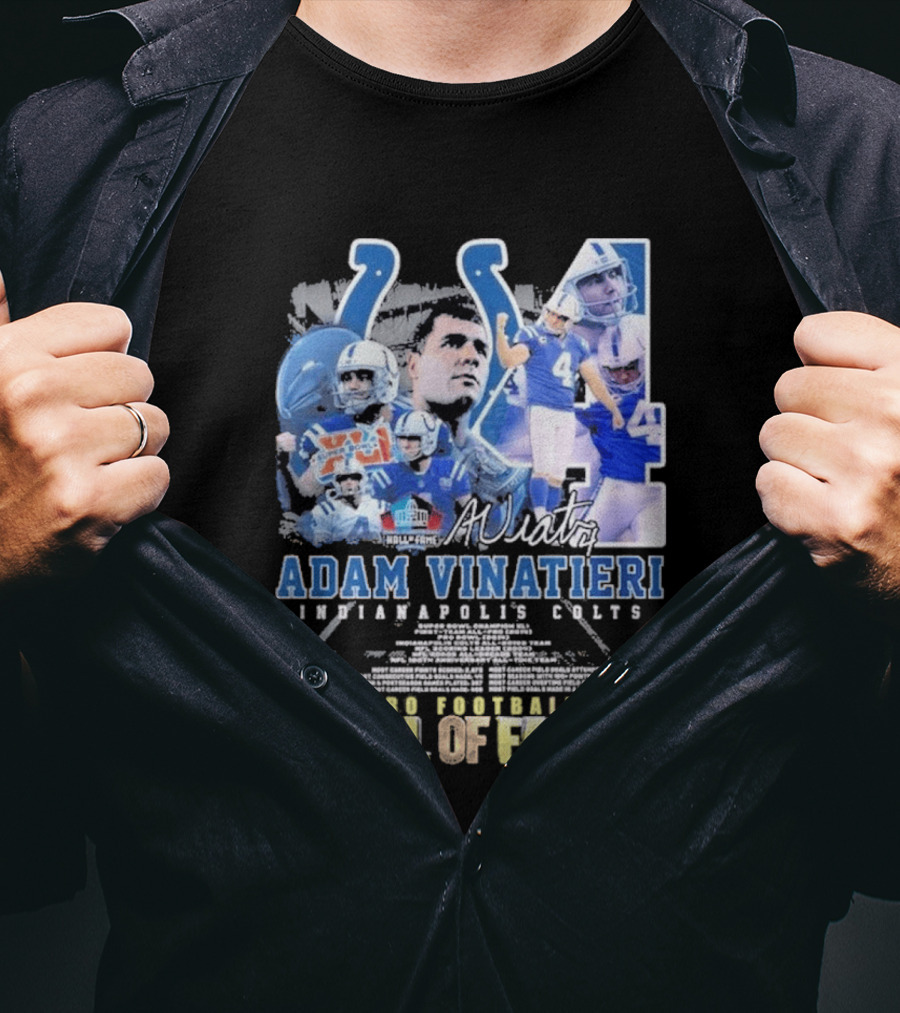 Indianapolis Colts Adam Vinatieri Pro Football Hall Of Fame T-Shirt