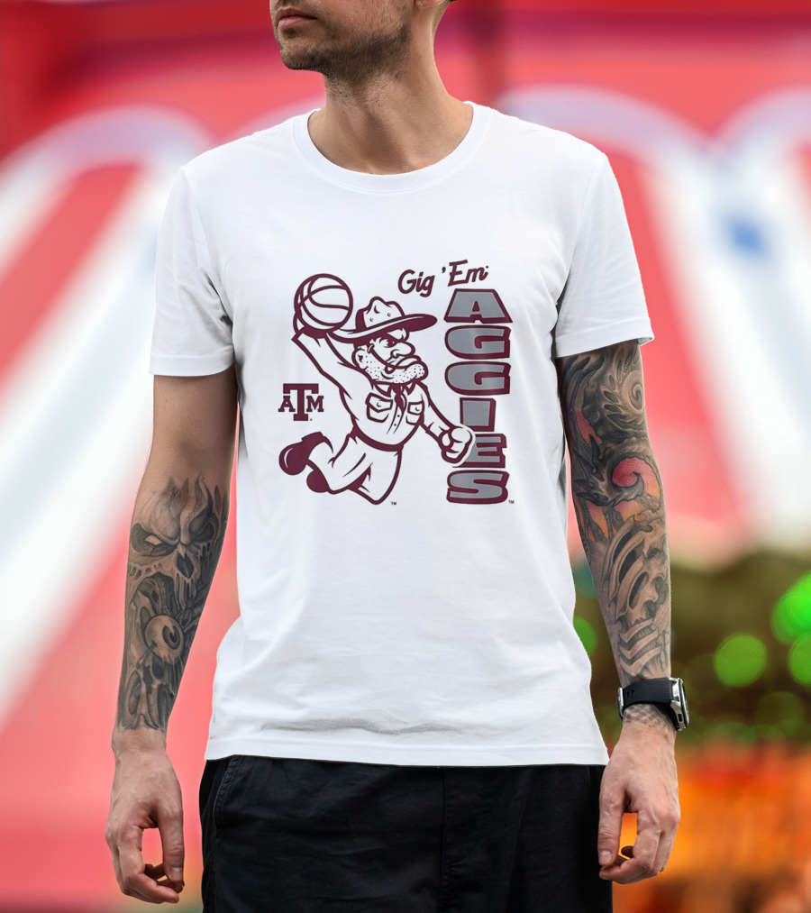 Texas A&M Gig 'Em Aggies Basketball Dunking Sarge T-Shirt