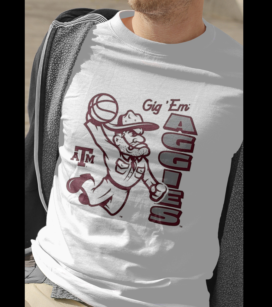 Texas A&M Gig 'Em Aggies Basketball Dunking Sarge T-Shirt