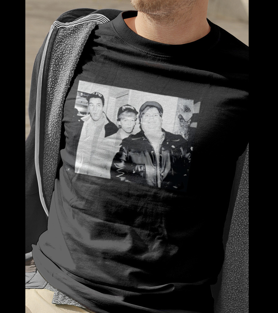 Adam Sandler Chris Farley David Spade NYPD Chicago Black And White Photo T-Shirt