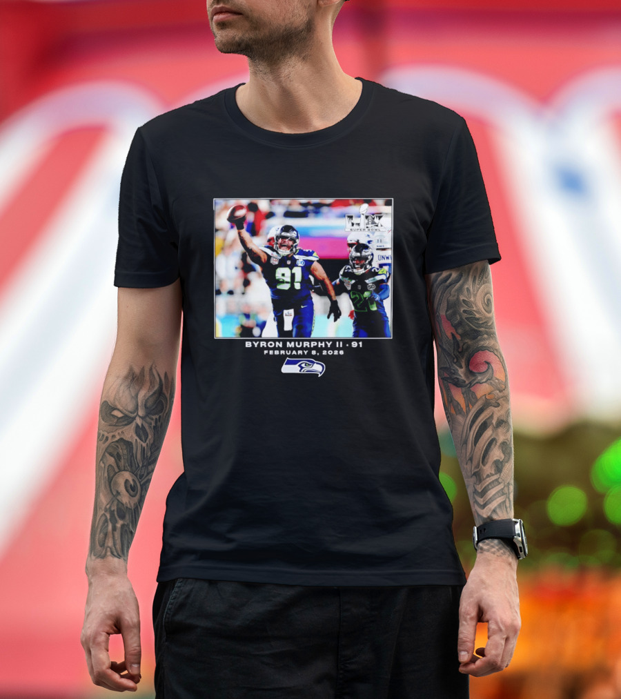 Byron Murphy II Seattle Seahawks Super Bowl LXI February 1 2026 T-Shirt