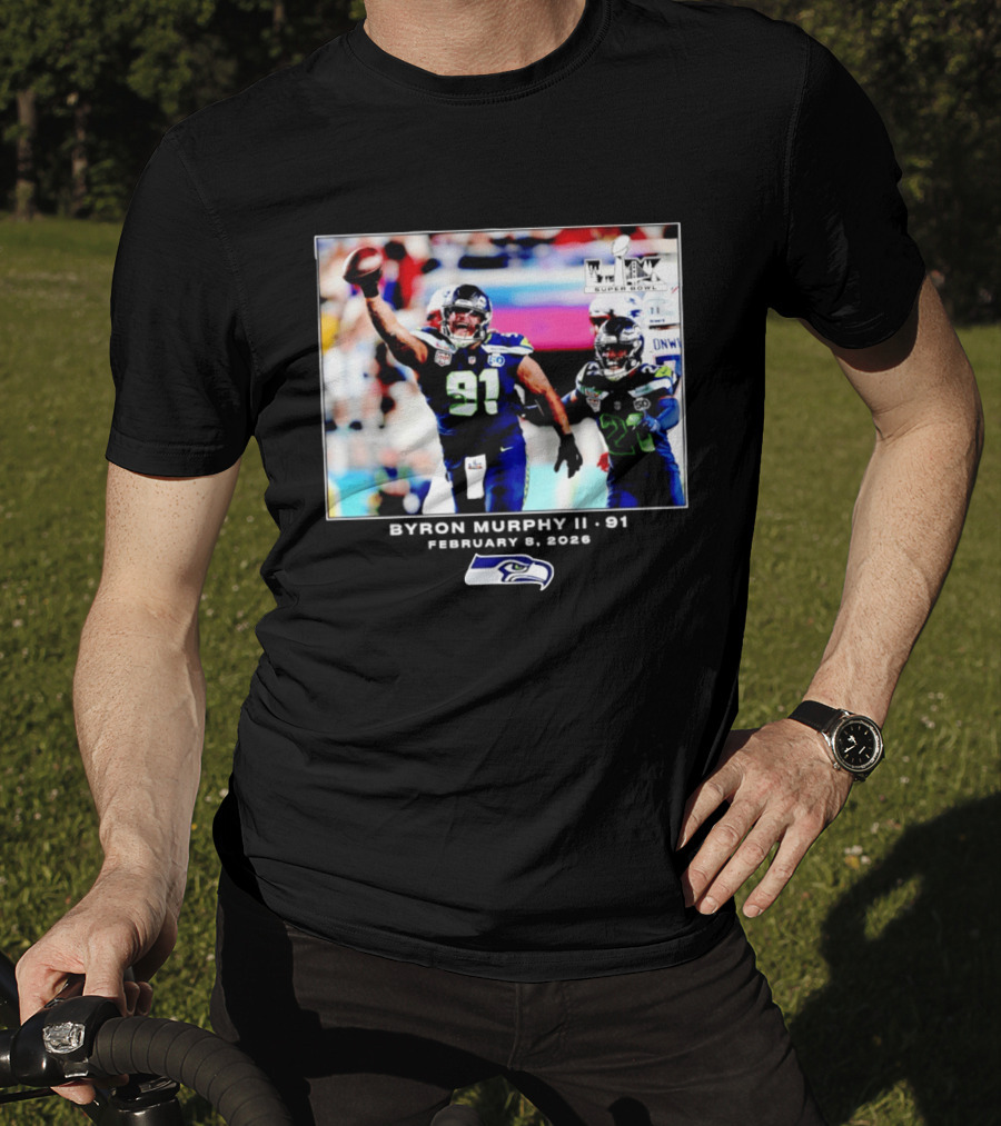 Byron Murphy II Seattle Seahawks Super Bowl LXI February 1 2026 T-Shirt