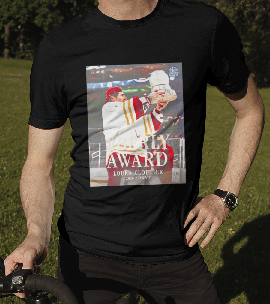Eberly Award Louka Cloutier 2026 Beanpot Champion Boston College Hockey T-Shirt
