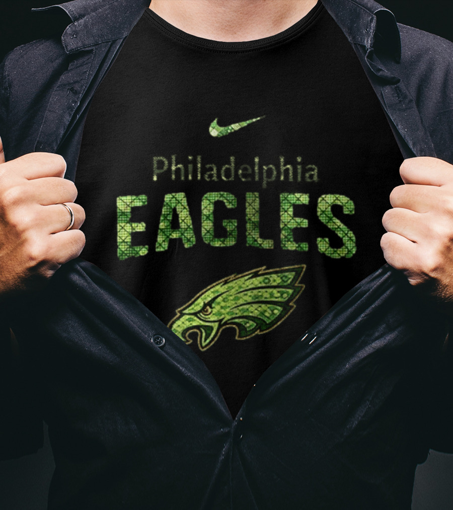 Philadelphia Eagles Snoopy Who Needs Luck Nike Green T-Shirt