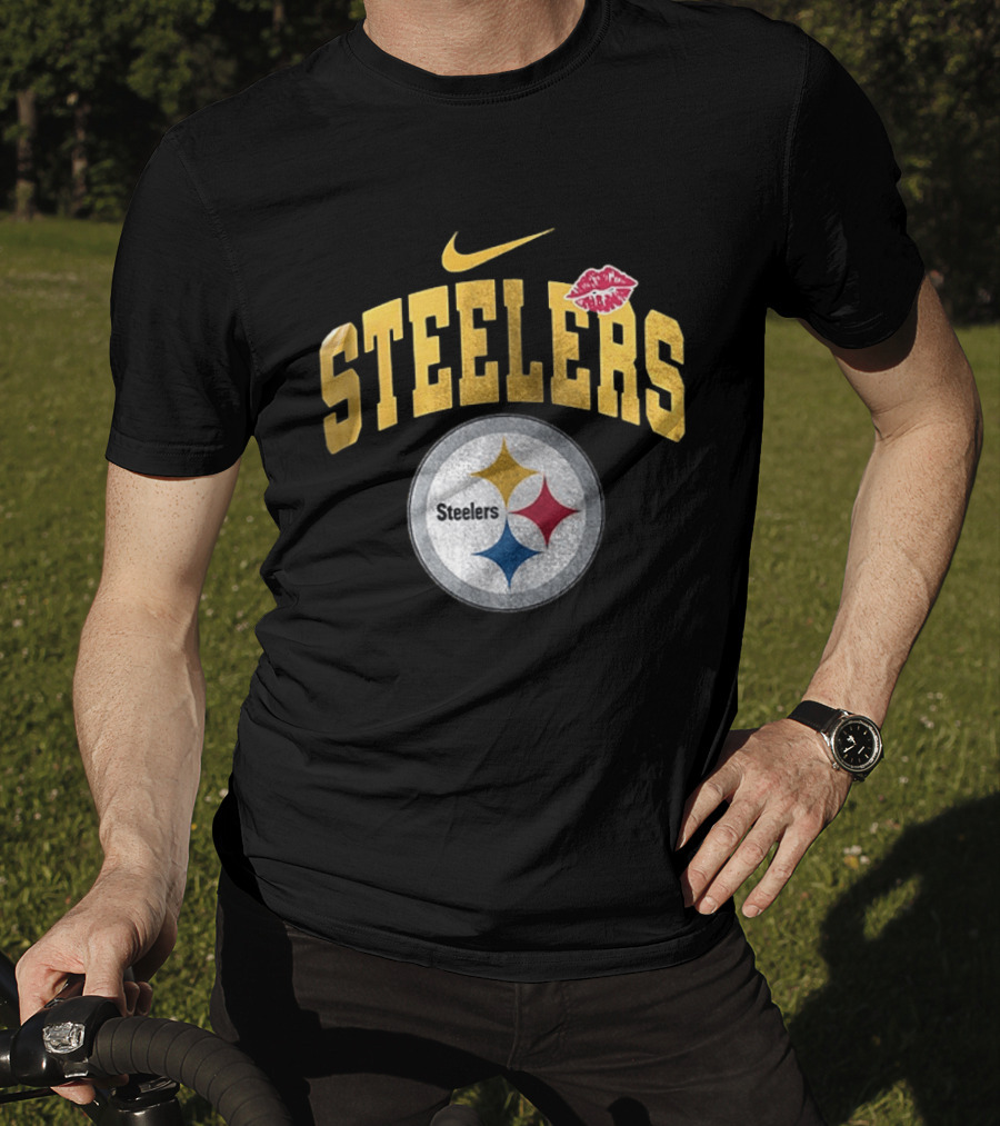 Pittsburgh Steelers Nike Makeup Artist Logo With Lip Print T-Shirt