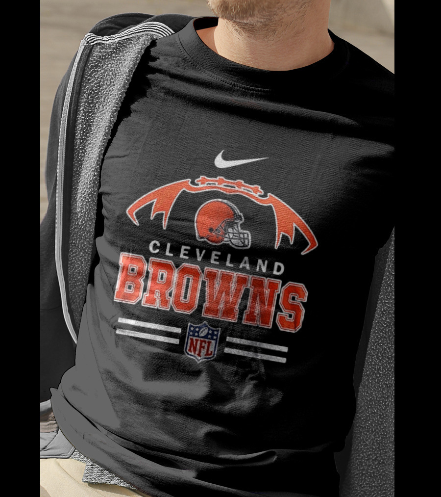 Cleveland Browns NFL Grumpy Old Caterpillar Operator Nike Logo Football Helmet T-Shirt