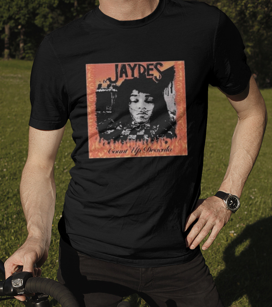 Jaydes Count Up Dracula Vintage Gothic Flames Checkerboard T-Shirt