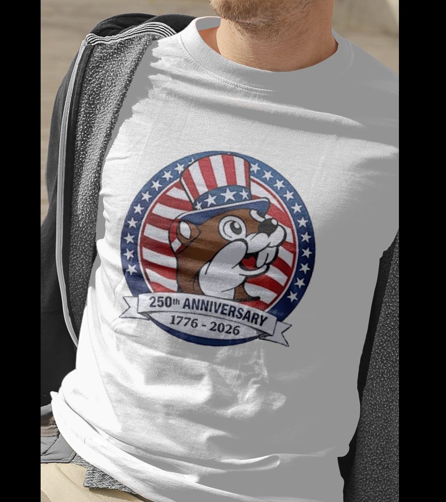 Buc Ee's 250th Anniversary 1776 2026 Patriotic Beavers With Stars And Stripes Hat T-Shirt