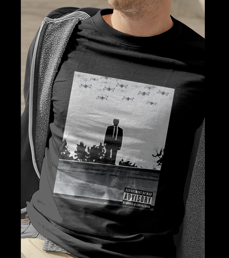 Trump Standing Tall With Advisory Research Warplanes Overhead T-Shirt