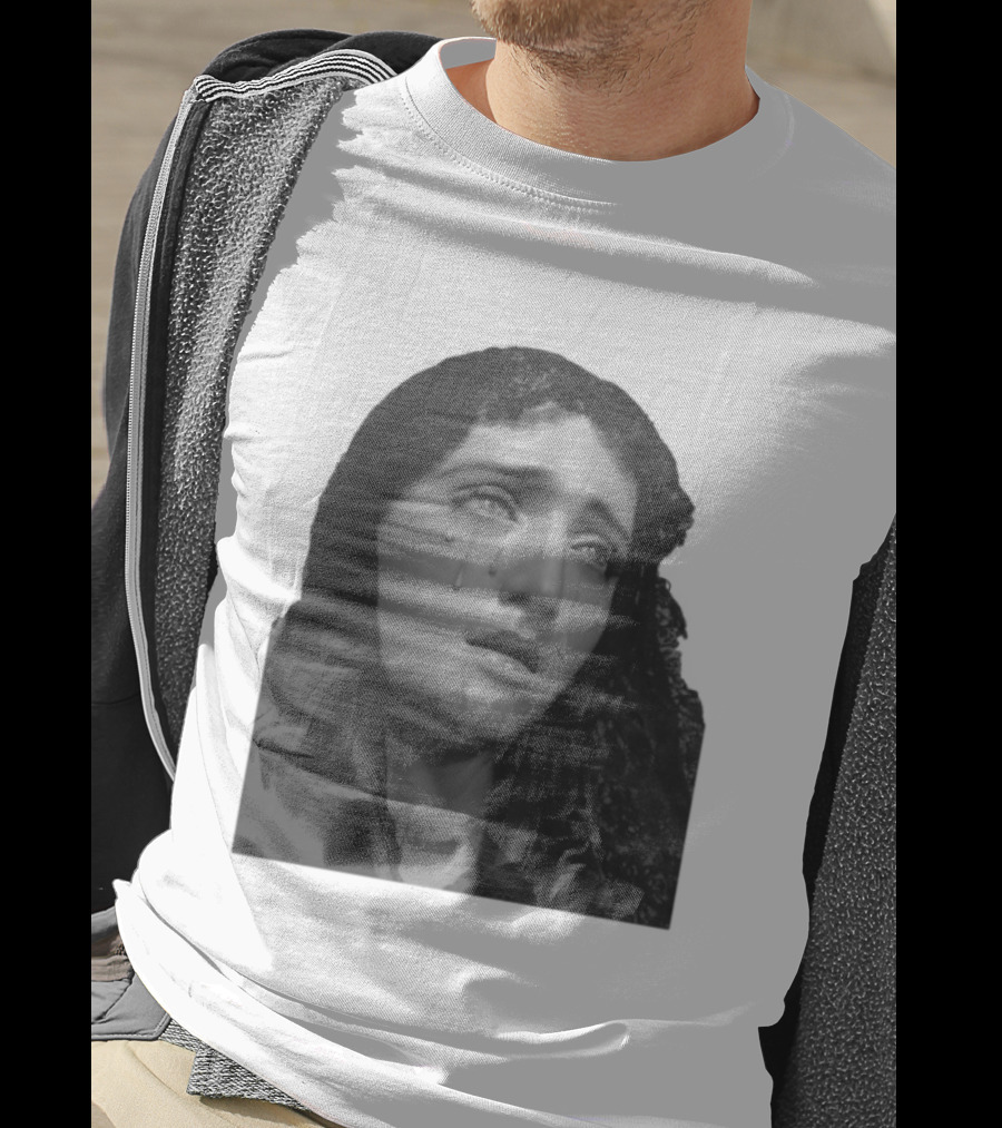 Null Society Virgin Mary Crying Statue Iconic Religious T-Shirt