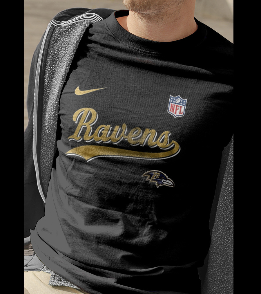 Baltimore Ravens Nike NFL Gold Logo 250th Anniversary Collaboration T-Shirt