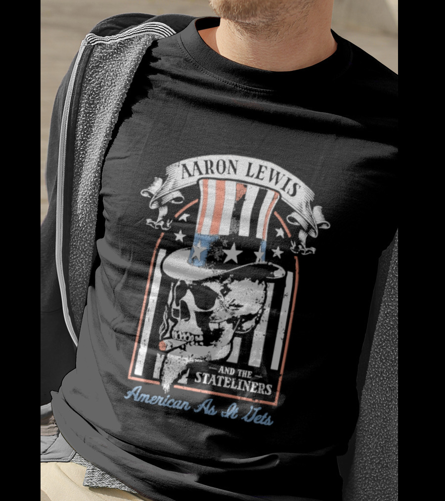 Aaron Lewis Uncle Sam Skull And The Stateliners American As It Gets T-Shirt