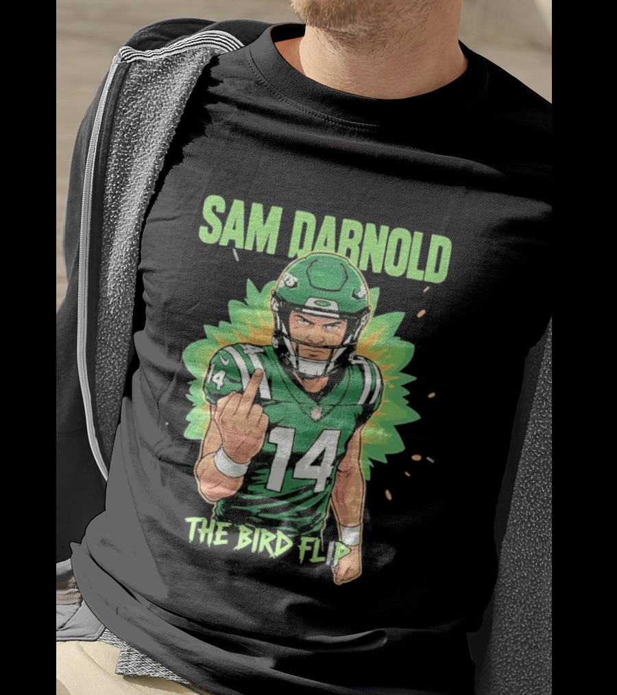 Sam Darnold The Bird Flip Football Gesture T-Shirt