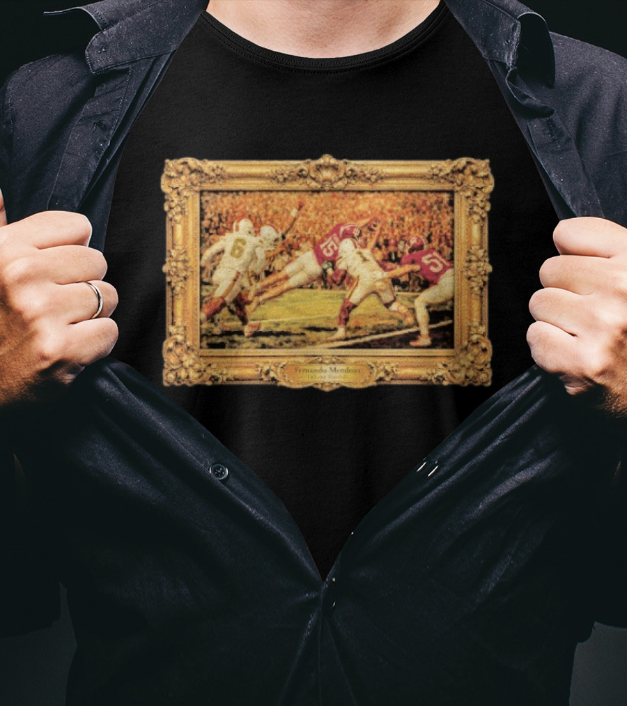 Indiana Hoosiers Football Louvre Frame Fernando Mendoza T-Shirt