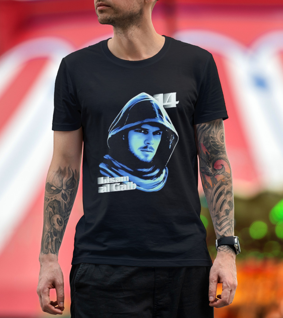 Lisam Al Gaib 14 Hooded Figure Mysterious Blue Aura T-Shirt