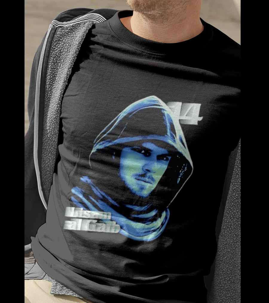 Lisam Al Gaib 14 Hooded Figure Mysterious Blue Aura T-Shirt