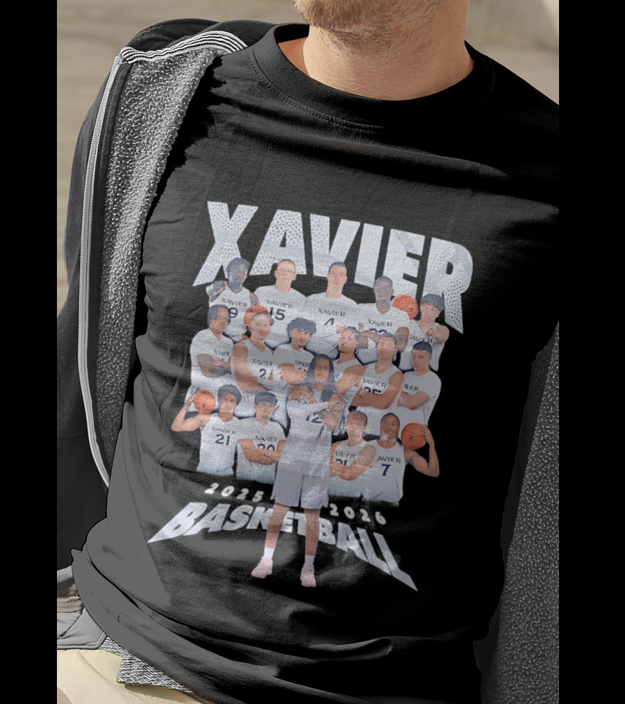 Xavier Men's Basketball 2025 2026 Team Player Roster Collage T-Shirt