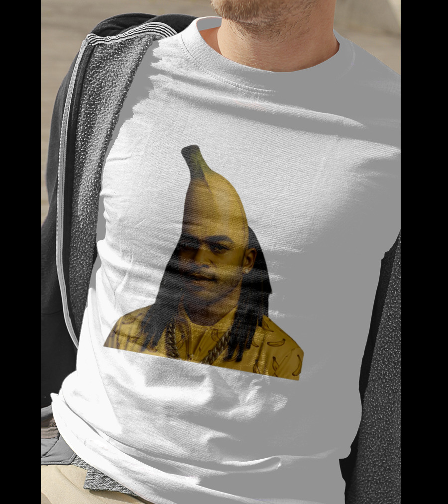 Banana Santana Face Head Banana Man With Dreadlocks And Chain T-Shirt