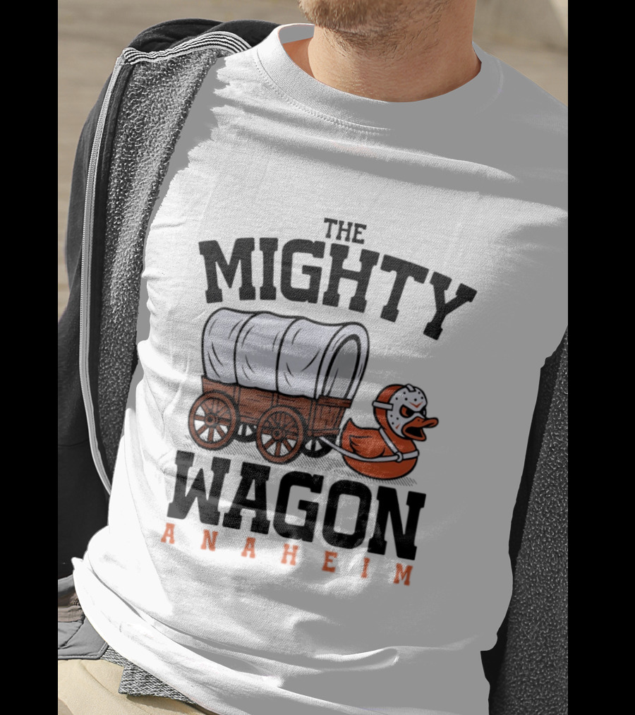 The Mighty Wagon Anaheim Ducks Hockey Cart Duck T-Shirt