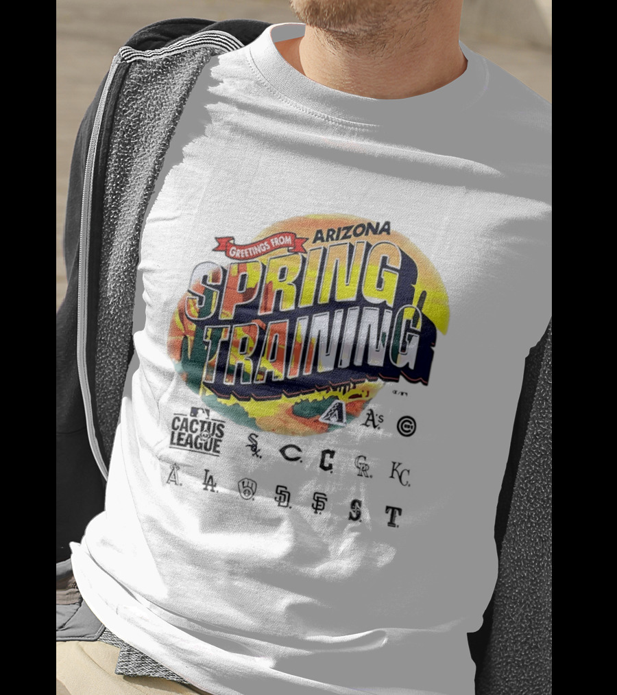 Greetings From Arizona Spring Training With Cactus And Baseball T-Shirt