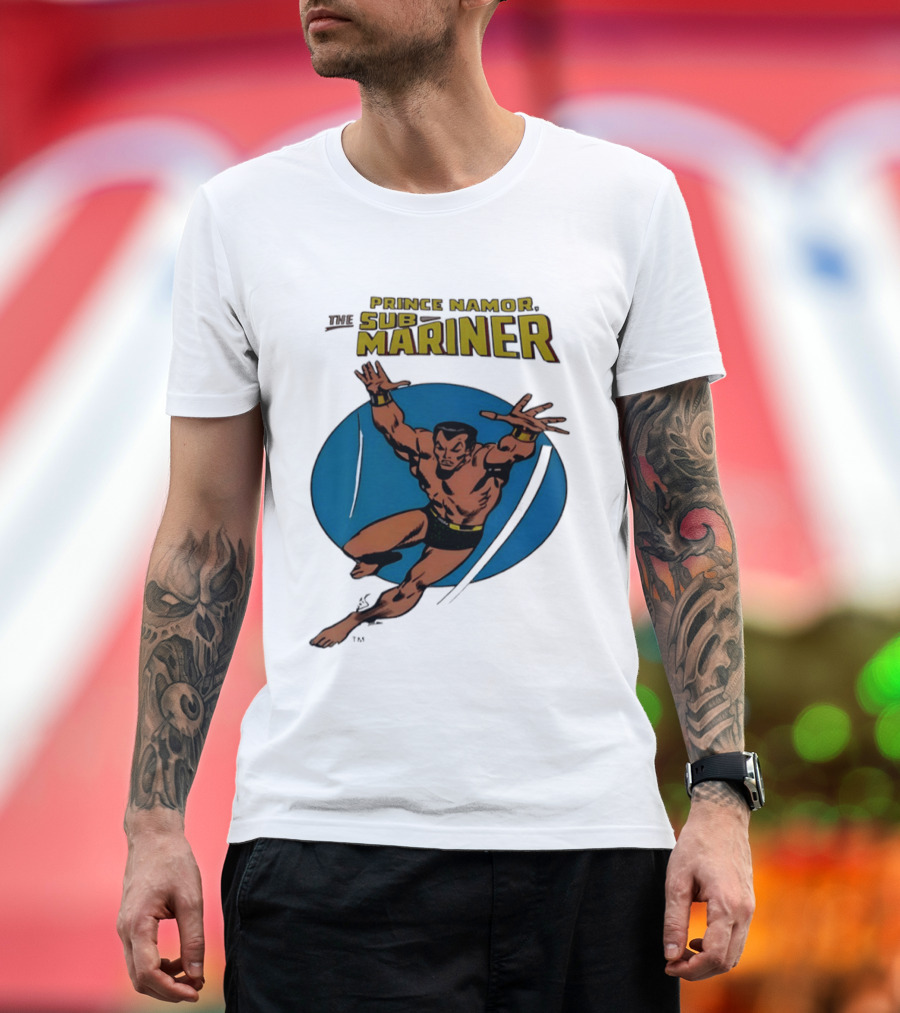 Prince Namor The Sub Mariner Iconic Comic Character Retro Dive T-Shirt