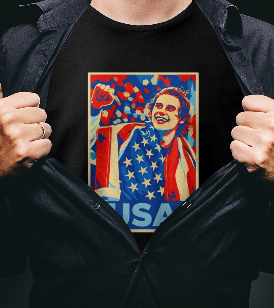 USA Hockey Celebration Jack Hughes Fan Hope Gift Idea T-Shirt