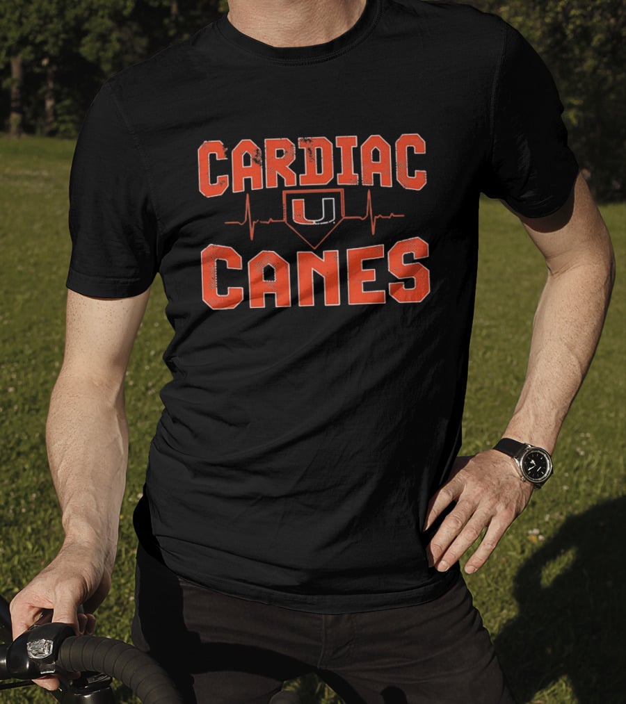 Cardiac Canes Heartbeat Miami Hurricanes Hockey U T-Shirt