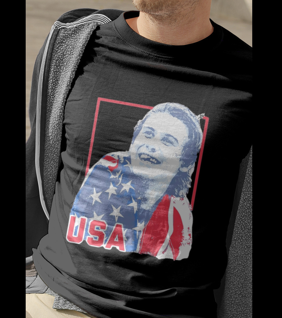 Jack Hughes USA Flag 2026 Hockey T-Shirt