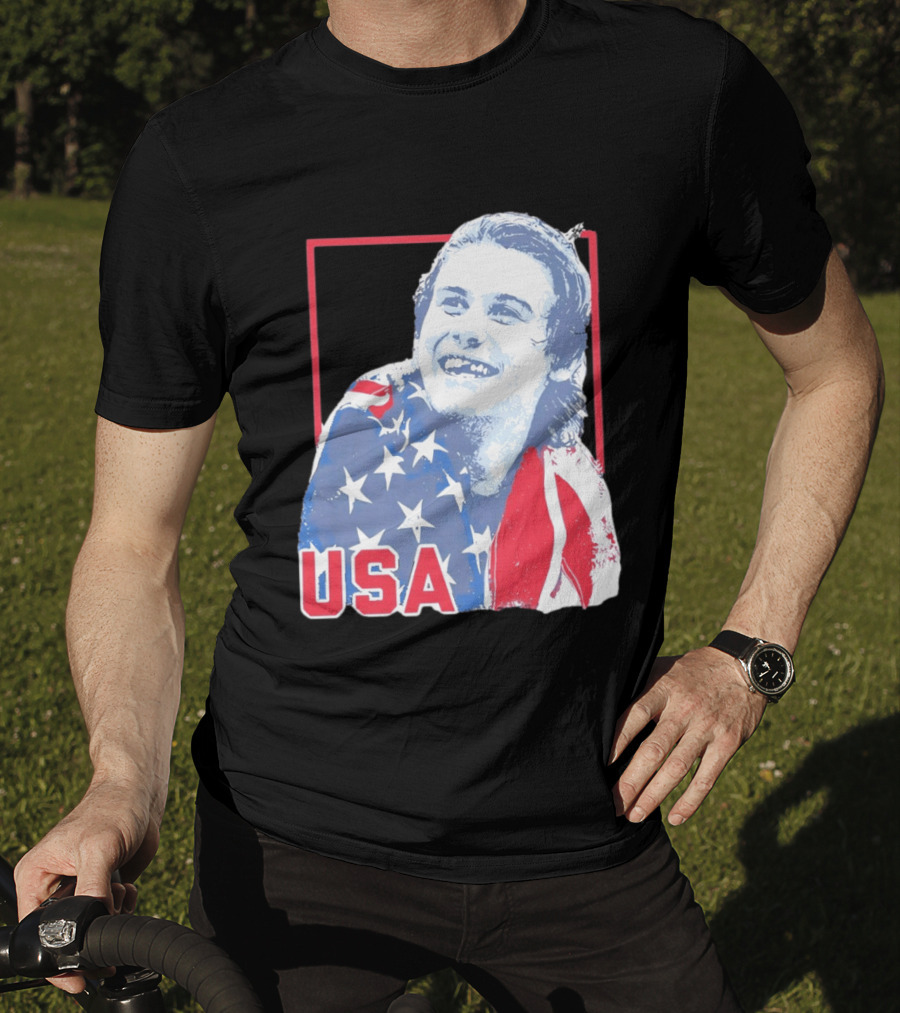 Jack Hughes USA Flag 2026 Hockey T-Shirt