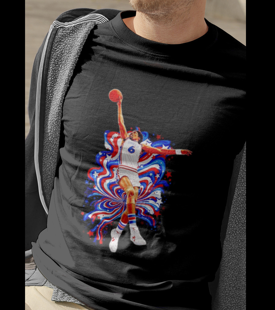 Philadelphia 76ers Julius Erving Dr. J Phunkadelic Slam Dunk T-Shirt
