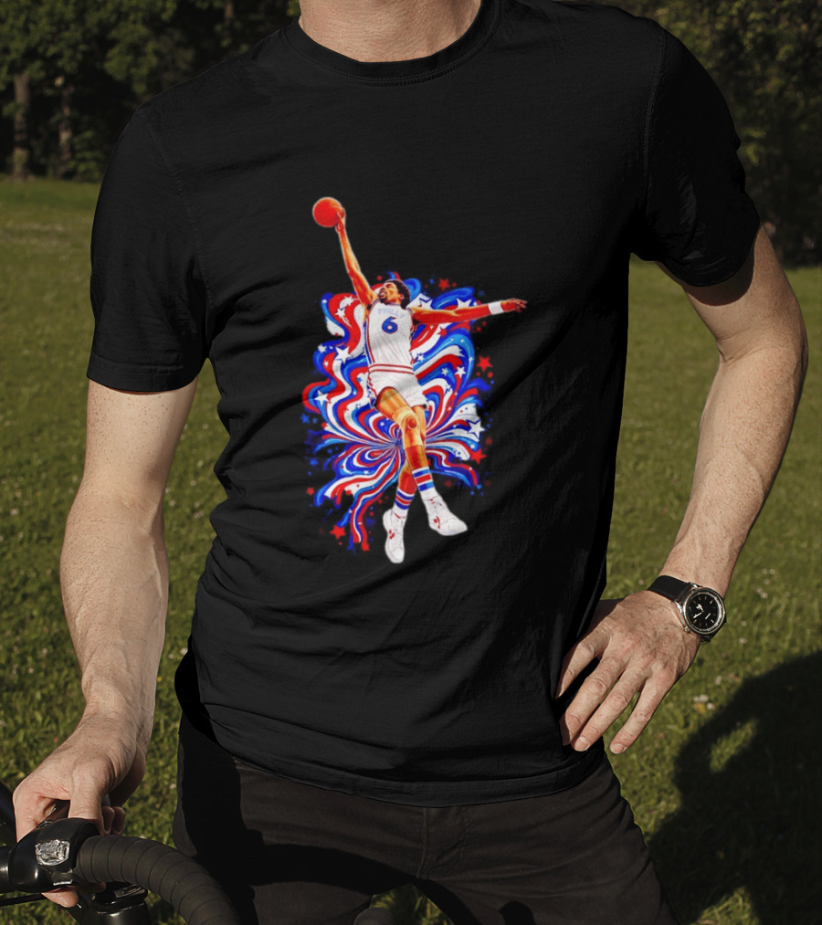 Philadelphia 76ers Julius Erving Dr. J Phunkadelic Slam Dunk T-Shirt