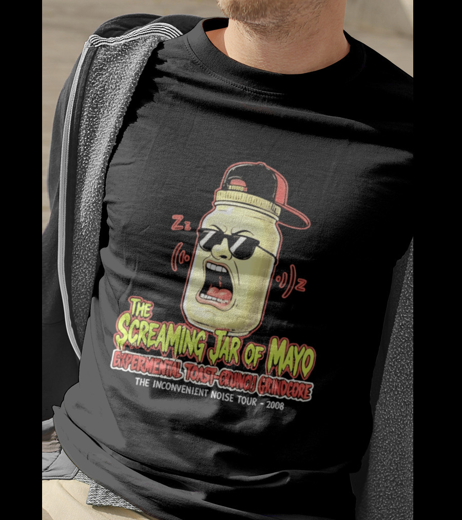 The Screaming Jar Of Mayo Experimental Toast Crunch Grindcore The Inconvenient Noise Tour 2008 T-Shirt