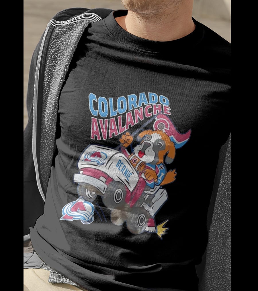 Colorado Avalanche Bernie Mascot Dog With Hockey Zamboni T-Shirt