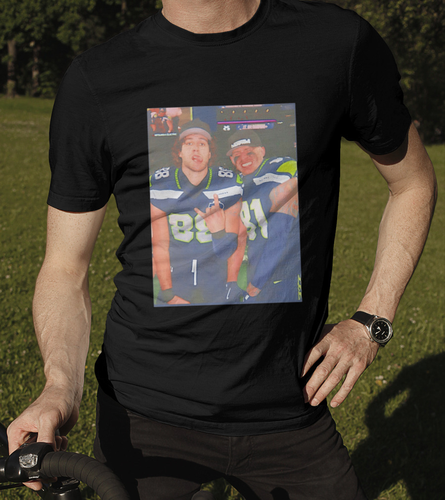 Seattle Seahawks Players Eric Saubert AJ Barner NFL Team Fans Football Enthusiasts T-Shirt