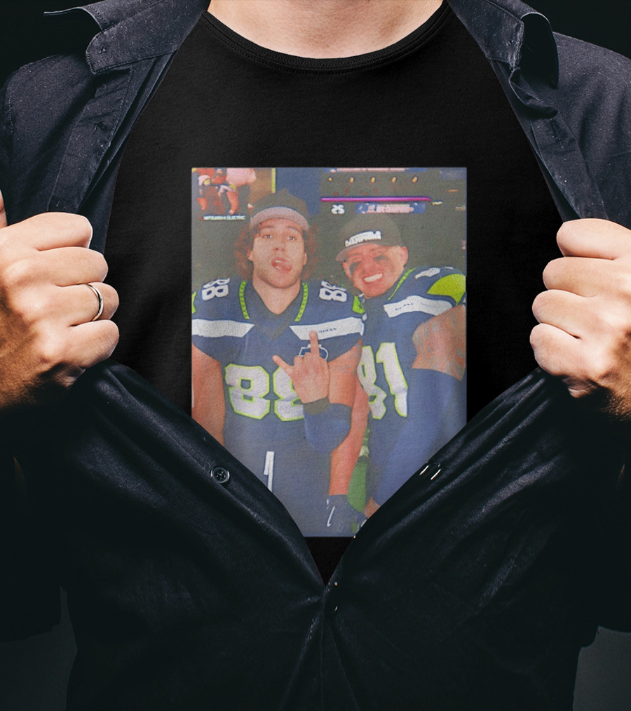 Seattle Seahawks Players Eric Saubert AJ Barner NFL Team Fans Football Enthusiasts T-Shirt