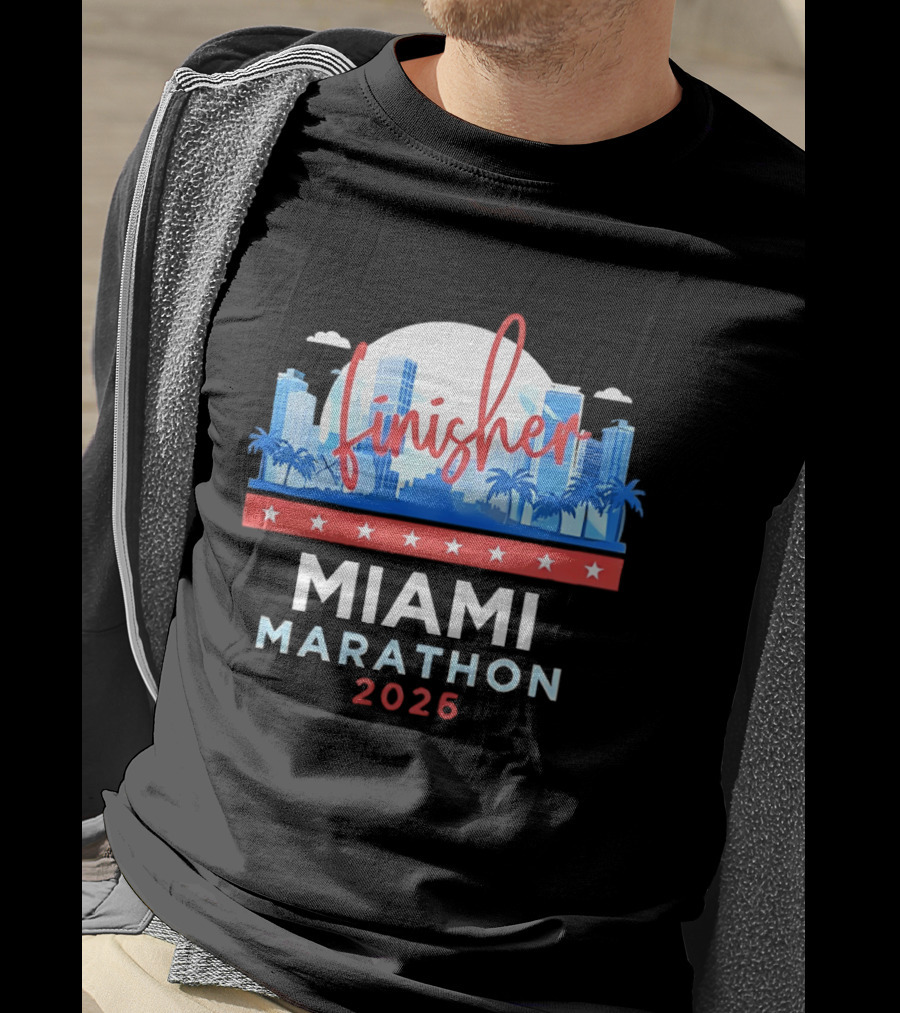 Finisher Miami Marathon 2026 City Skyline Florida T-Shirt