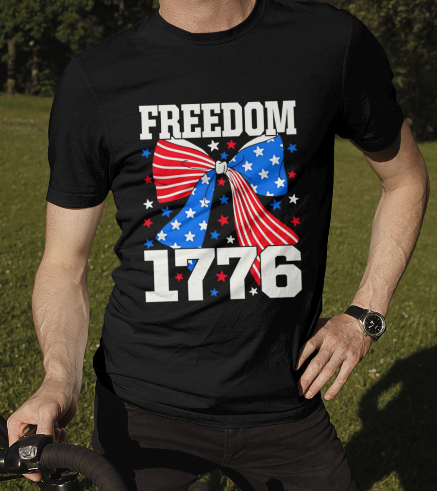 Freedom 1776 Patriotic Bow American Stars And Stripes T-Shirt