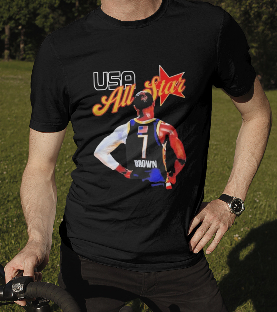 USA All Star 7 Brown Jersey 5X Champion JB T-Shirt