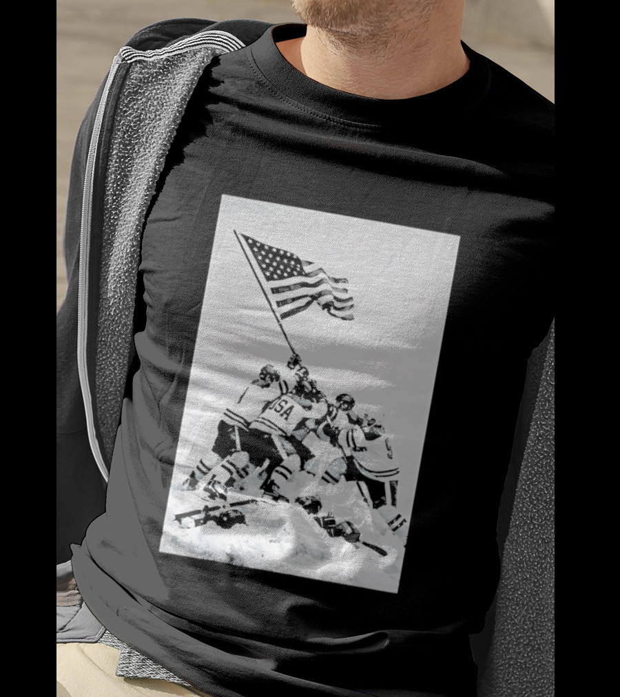 USA Hockey Celebration American Flag Olympic Milano Cortina 2026 T-Shirt