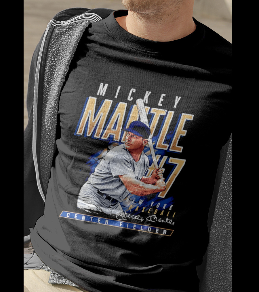 Mickey Mantle 7 New York Baseball Center Fielder T-Shirt