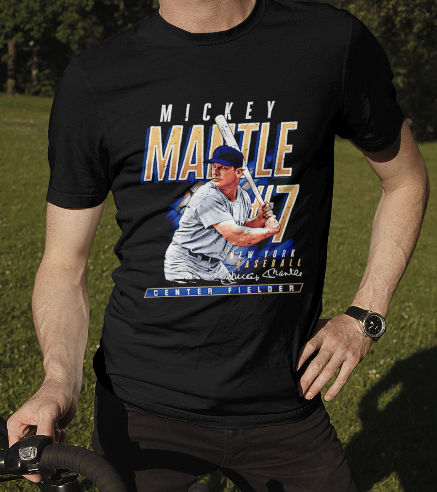 Mickey Mantle 7 New York Baseball Center Fielder T-Shirt