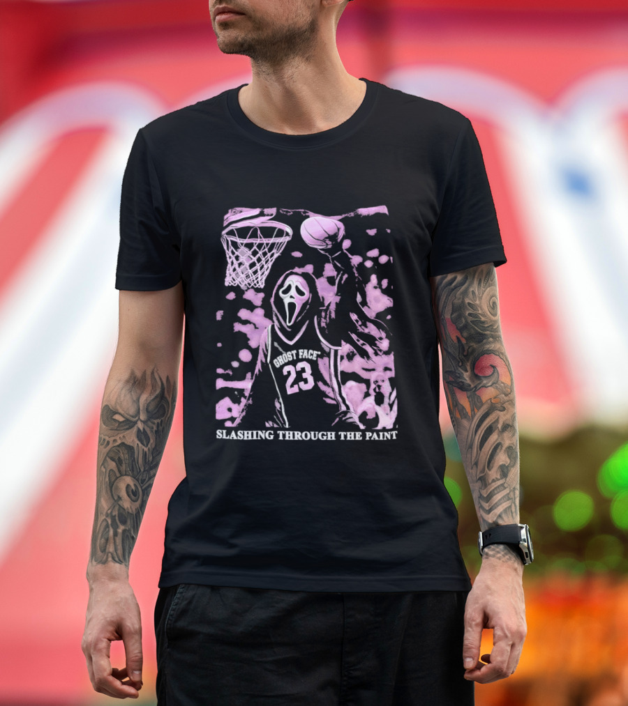 Ghost Face 23 Dunking Basketball Slashing Through The Paint T-Shirt
