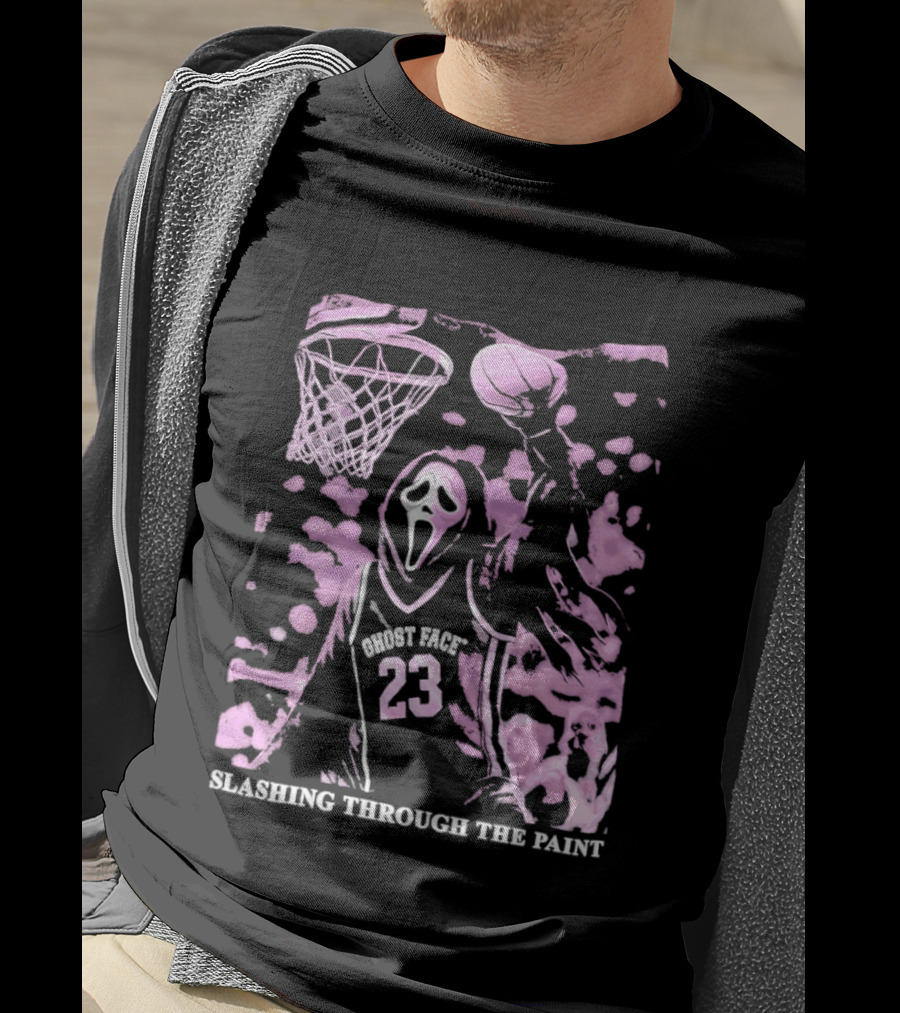 Ghost Face 23 Dunking Basketball Slashing Through The Paint T-Shirt