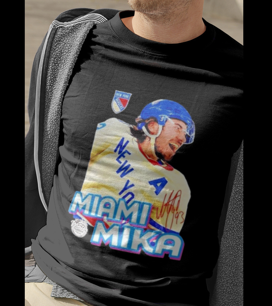 New York Rangers Mika Zibanejad Miami Mika 93 T-Shirt