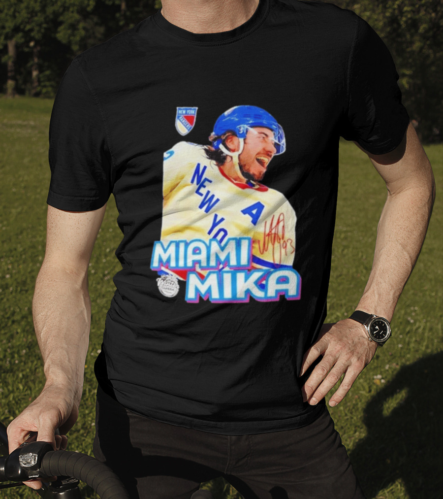 New York Rangers Mika Zibanejad Miami Mika 93 T-Shirt
